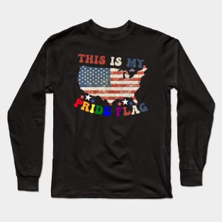 Celebrate Independence Day with Patriotic Pride: This Is My Pride Flag Long Sleeve T-Shirt